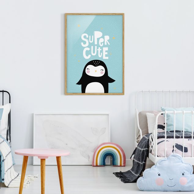 Gerahmte Bilder Tiere Super Cute Pinguin