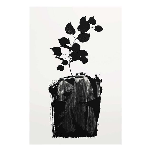Wandbilder Floral Grafische Pflanzenwelt - Schwarze Blätter