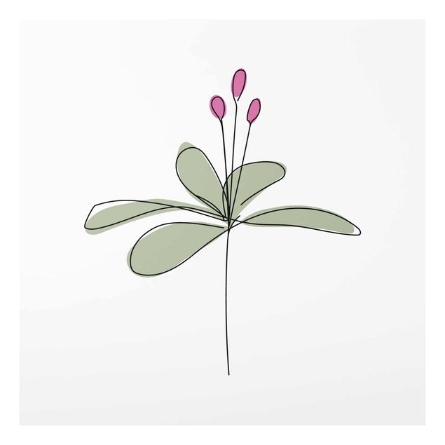 Wandbilder Floral Seerose Line Art