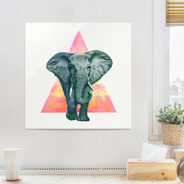 Bilder Illustration Elefant vor Dreieck Malerei