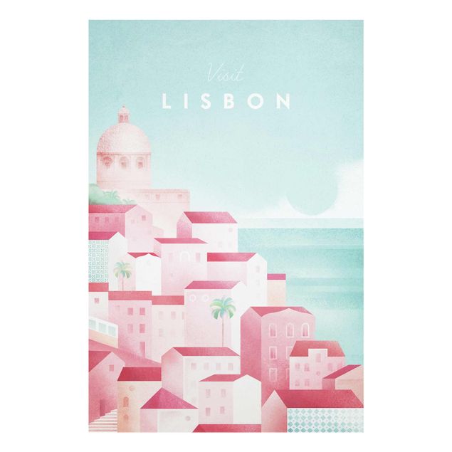 Glasbild Stadt Reiseposter - Lissabon