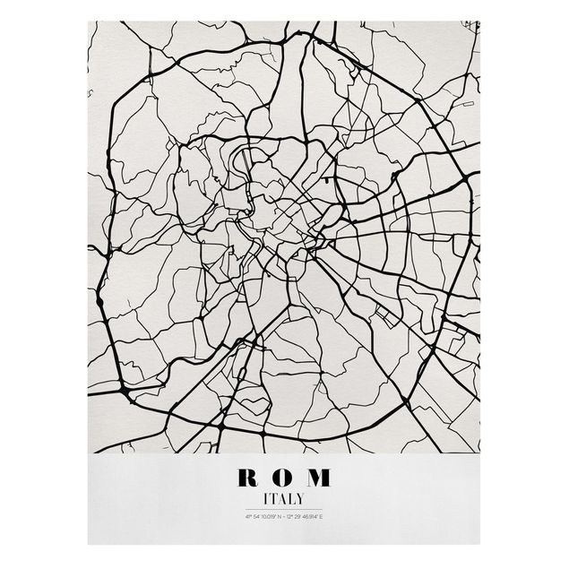 Leinwandbilder Weltkarte Stadtplan Rom - Klassik
