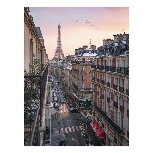 Glasbilder Städte Eiffelturm bei Sonnenuntergang