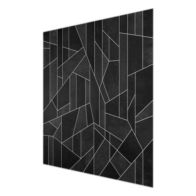 Wandbilder Schwarz Schwarz Weiß Geometrie Aquarell