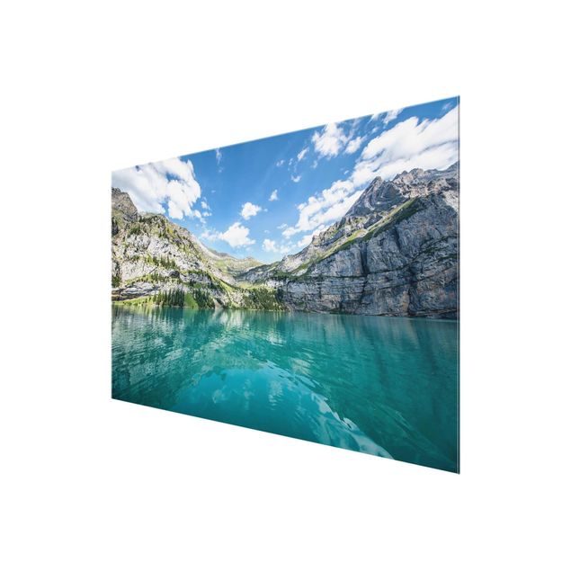 Glasbilder Landschaften Traumhafter Bergsee