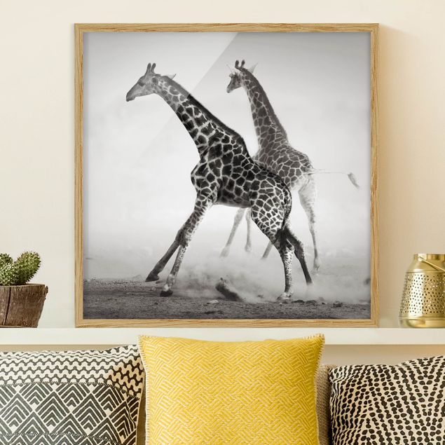 Wanddeko Küche Giraffenjagd