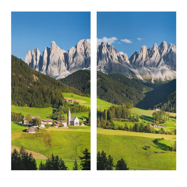 Wandbilder Landschaften Geislerspitzen in Südtirol