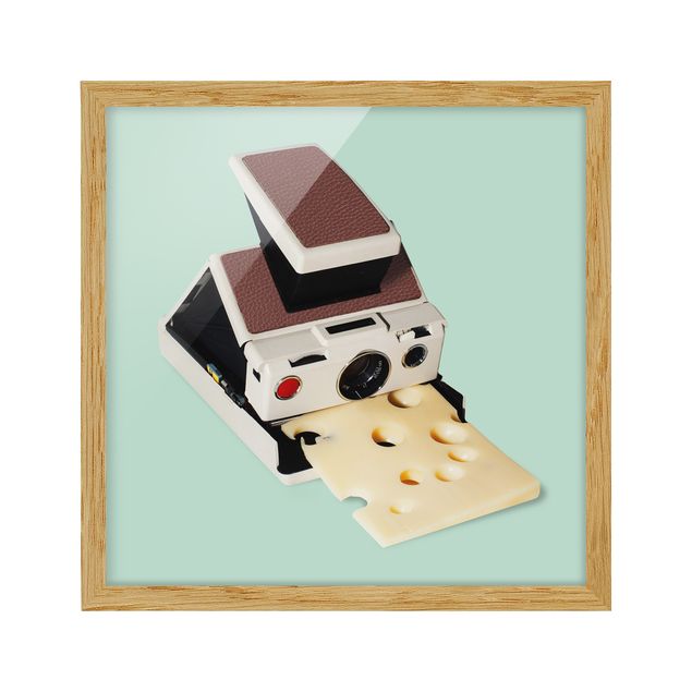 Kunstdrucke mit Rahmen Kamera mit Käse