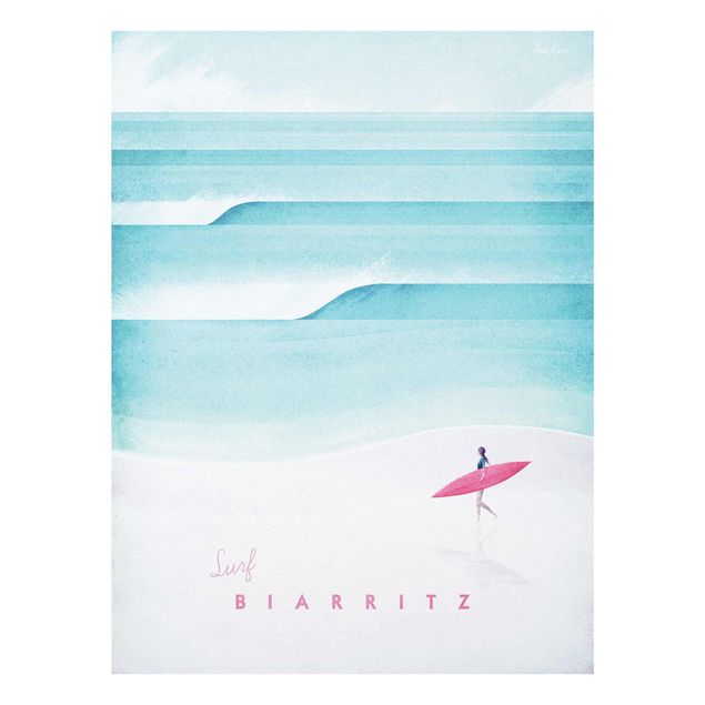 Glasbilder Strand und Meer Reiseposter - Biarritz