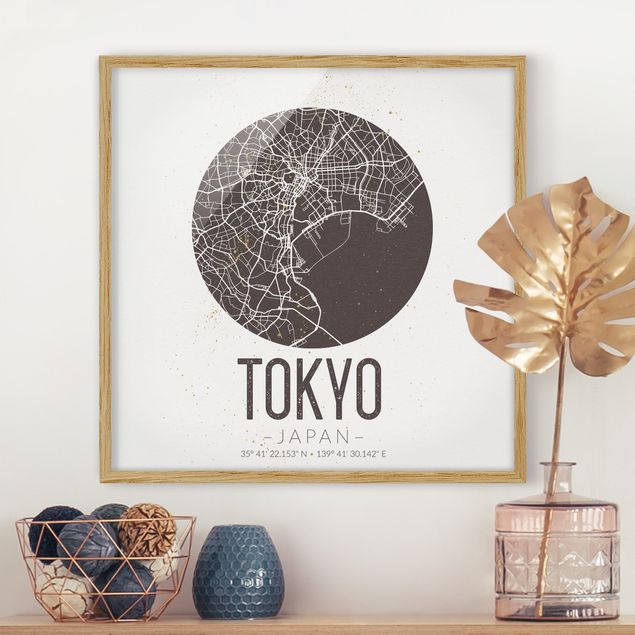 Wanddeko Küche Stadtplan Tokyo - Retro