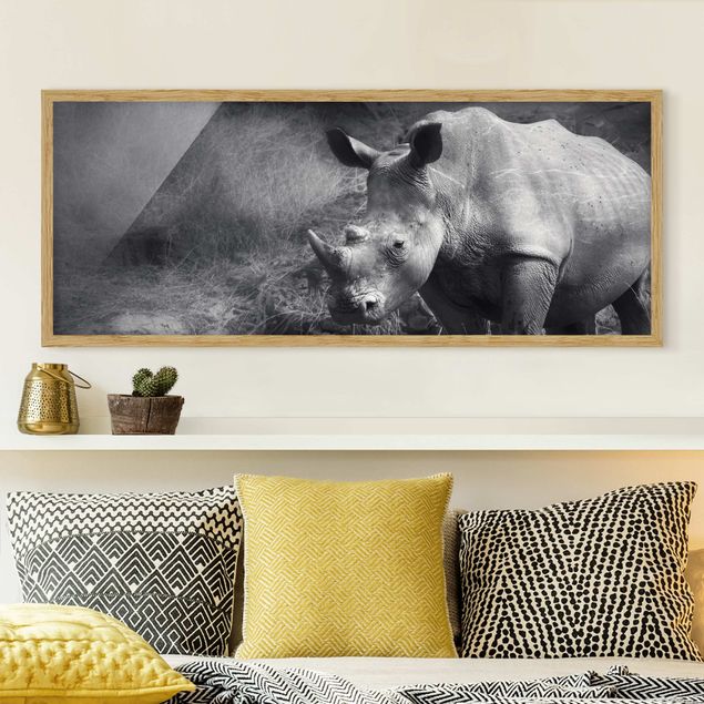 Tierbilder mit Rahmen Lonesome Rhinoceros