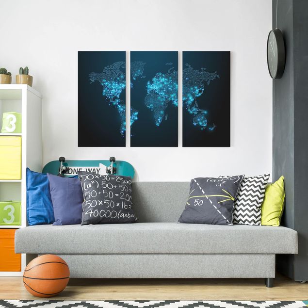Wandbilder Architektur & Skyline Connected World Weltkarte