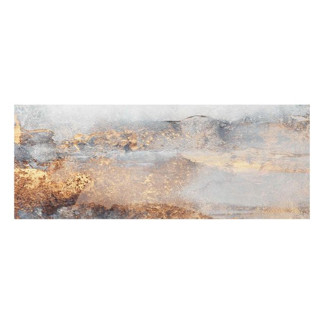 Wandbilder Grau Gold-Grauer Nebel