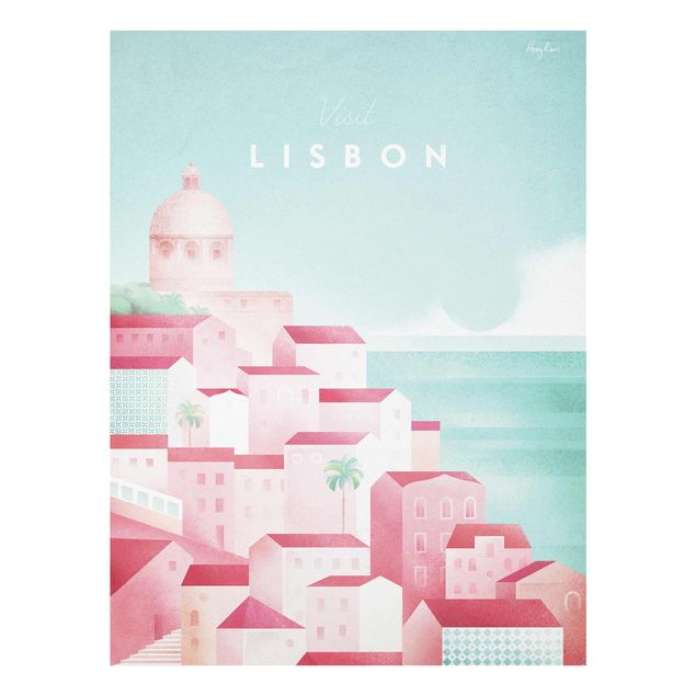 Glasbild Stadt Reiseposter - Lissabon
