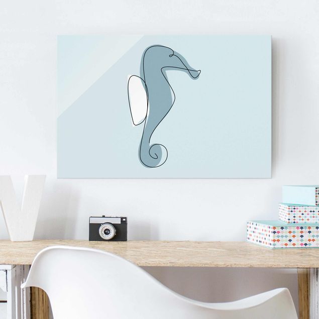 schöne Bilder Seepferdchen Line Art