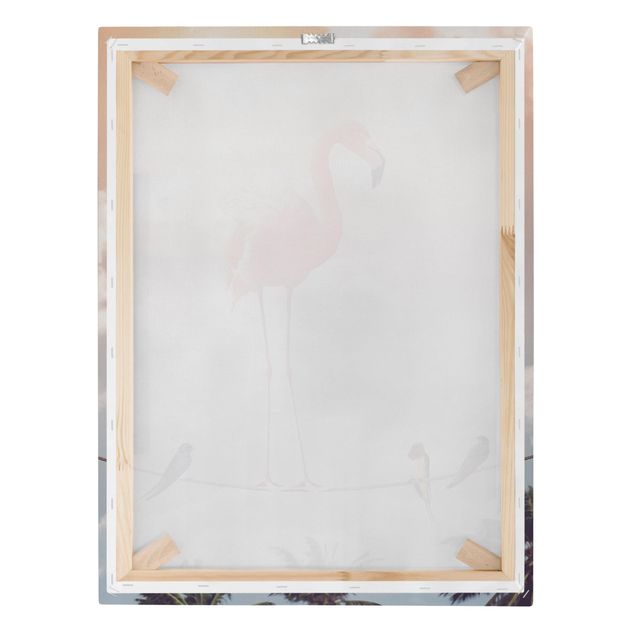 Wandbilder Rosa Himmel mit Flamingo