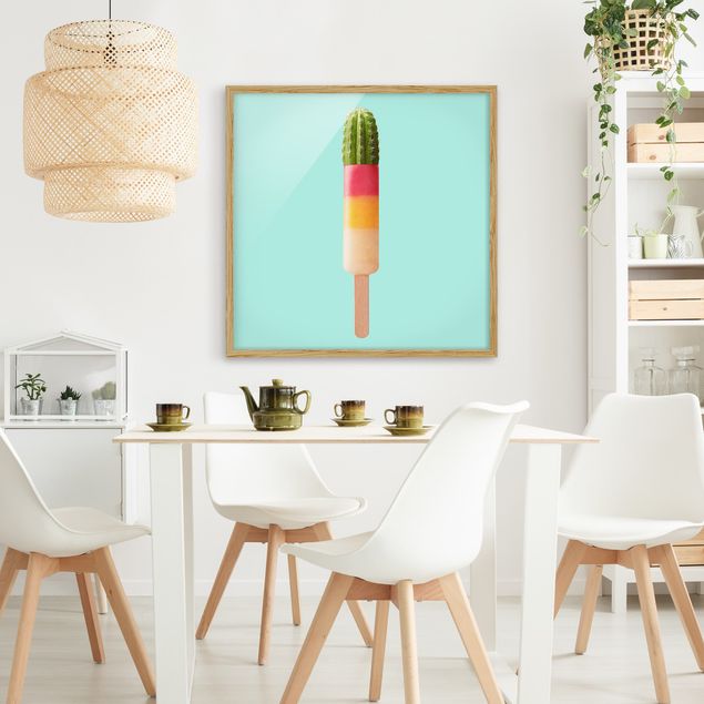 Wandbilder Modern Eis mit Kaktus