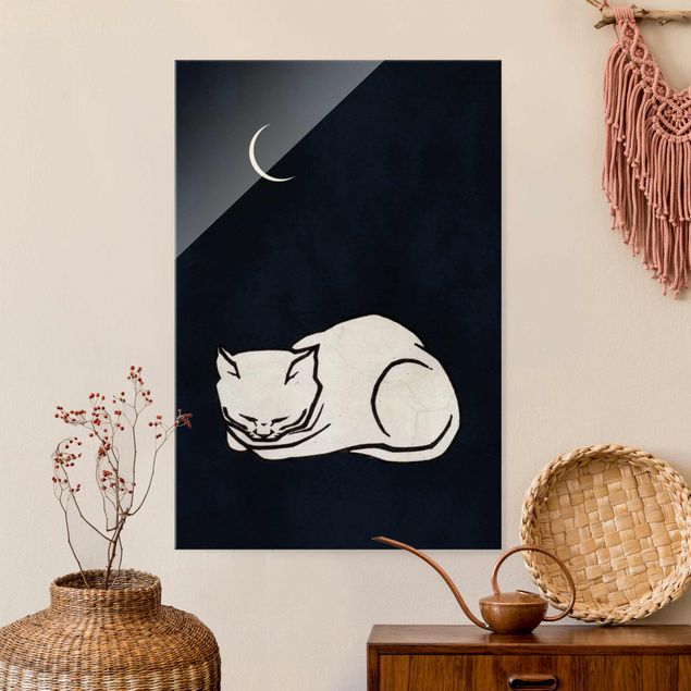 Küche Dekoration Schlafende Katze Illustration