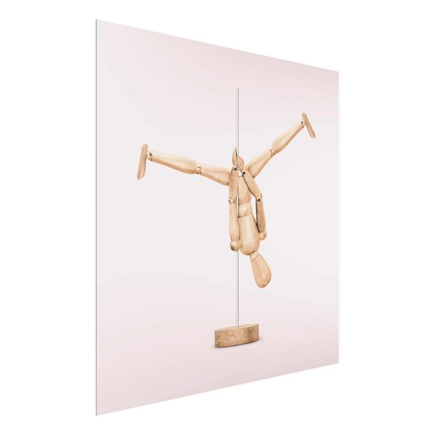 Wandbilder Sport Poledance mit Holzfigur