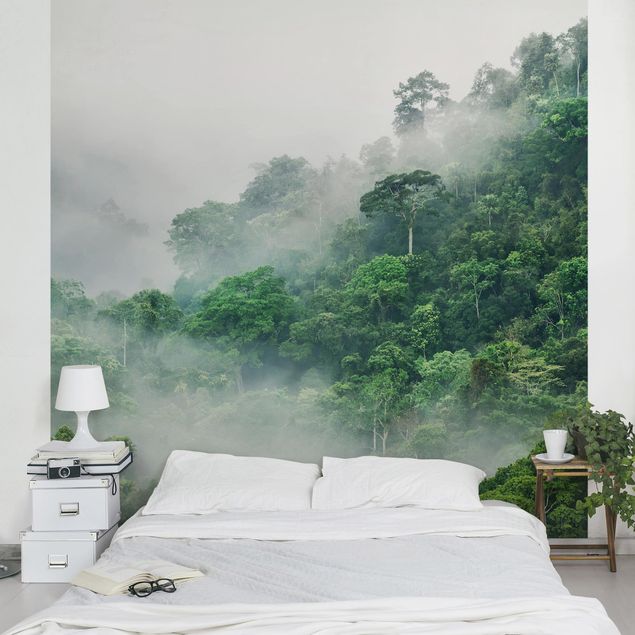Fototapete Wald Dschungel im Nebel