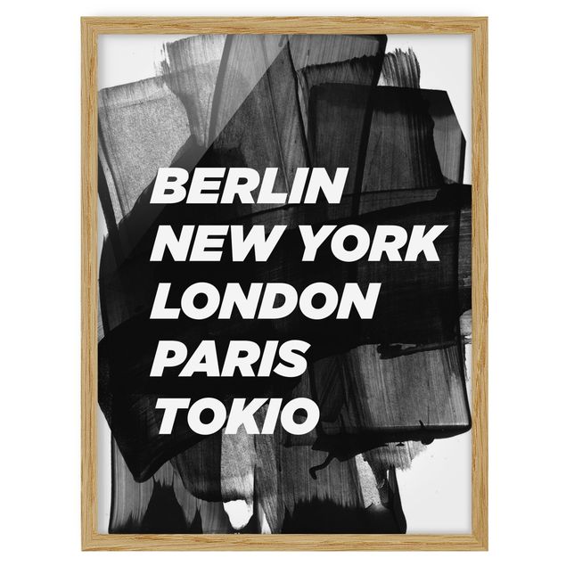 schwarz-weiß Bilder mit Rahmen Berlin New York London