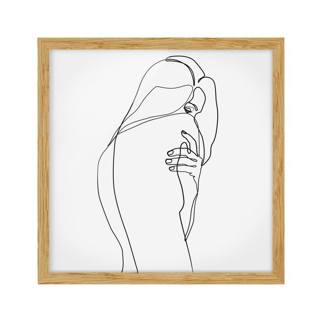 schwarz-weiß Bilder mit Rahmen Line Art Frauenakt Schulter Schwarz Weiß
