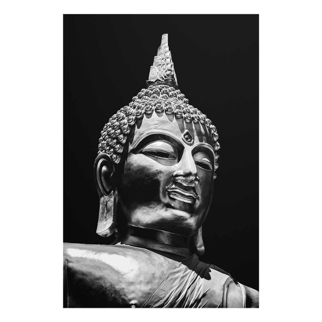 Wandbilder Schwarz-Weiß Buddha Statue Gesicht