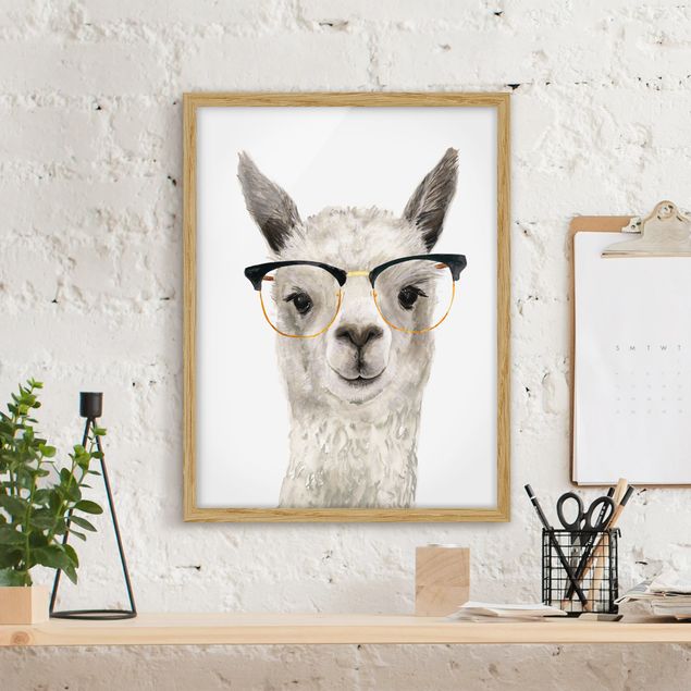 Küche Dekoration Hippes Lama mit Brille I