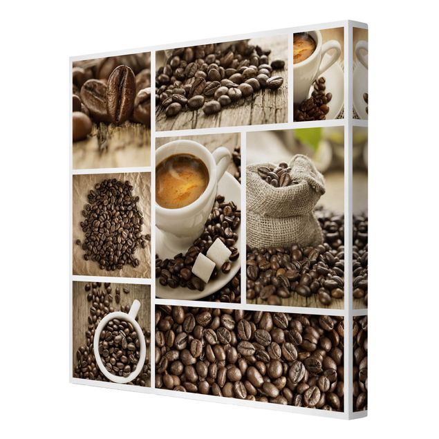 schöne Leinwandbilder Kaffee Collage