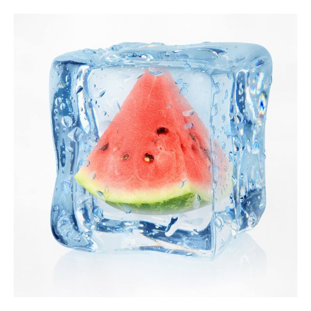 Leinwandbilder Gemüse & Obst Melone im Eiswürfel