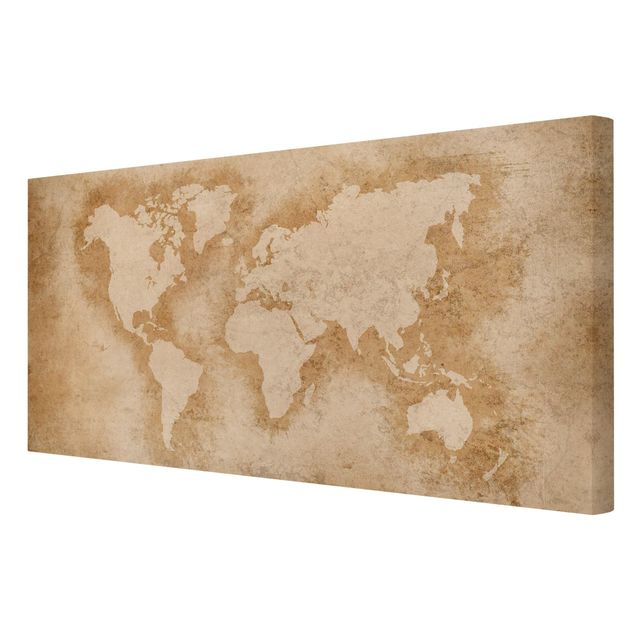 schöne Leinwandbilder Antike Weltkarte
