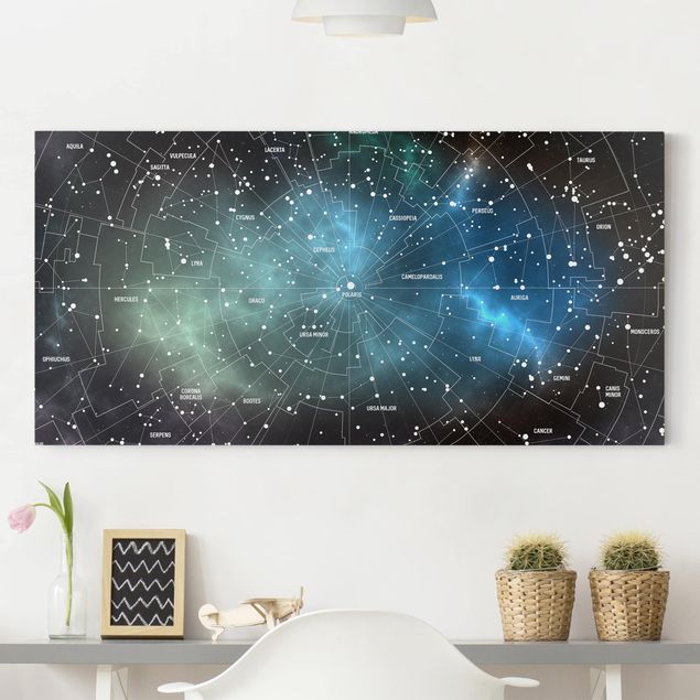 Küchen Deko Sternbilder Karte Galaxienebel