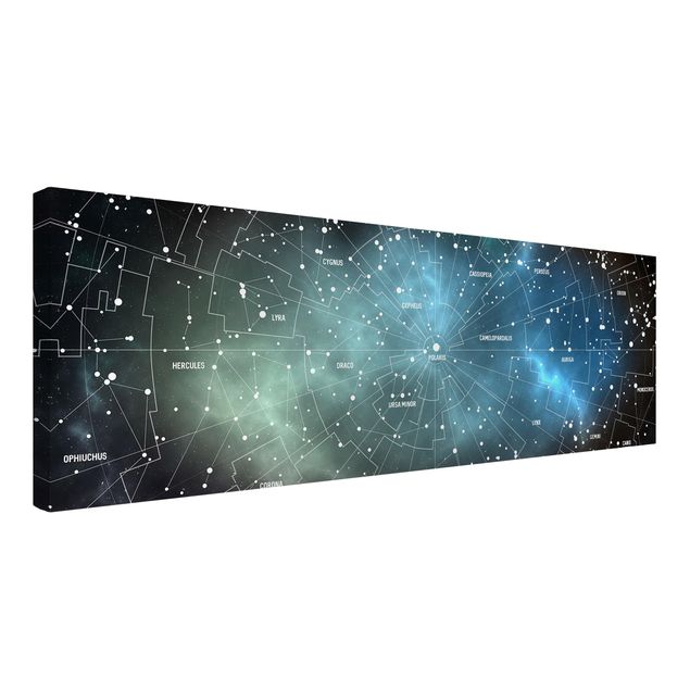 Leinwandbilder Weltkarte Sternbilder Karte Galaxienebel