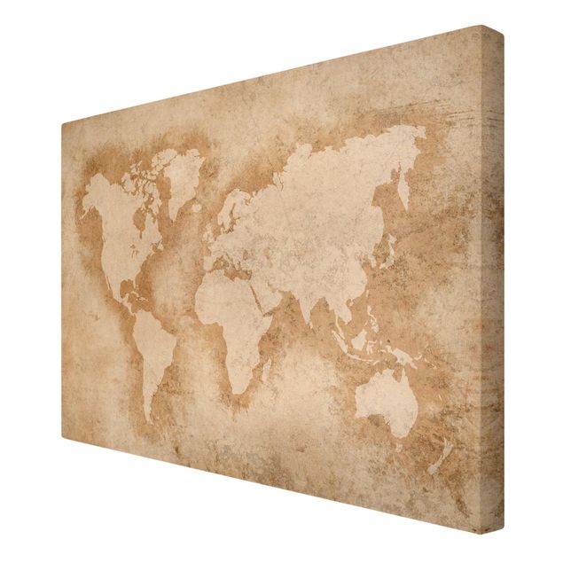 Leinwandbilder Antike Weltkarte
