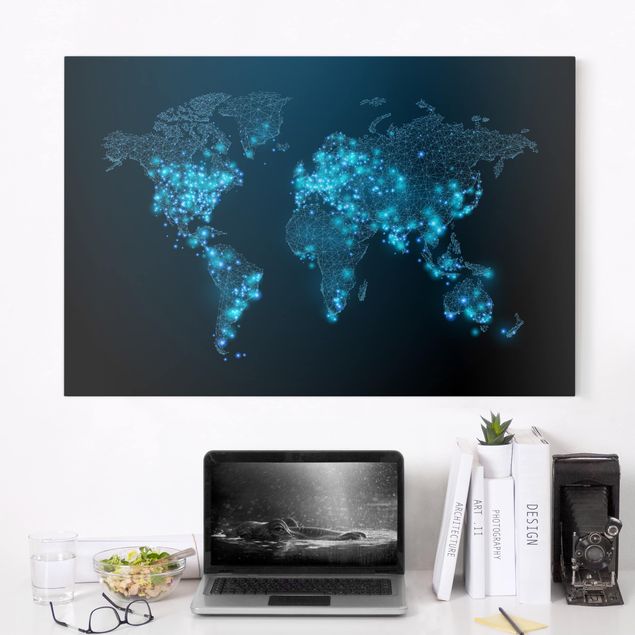 Küchen Deko Connected World Weltkarte