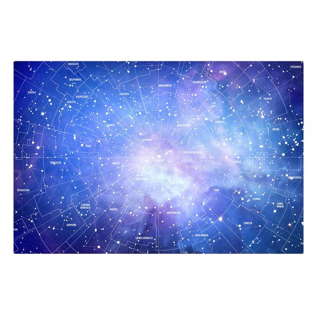 Wandbilder Blau Sternbild Himmelkarte