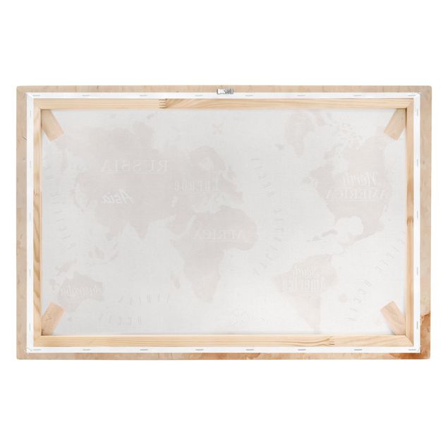 Leinwandbilder kaufen Weltkarte Aquarell beige braun