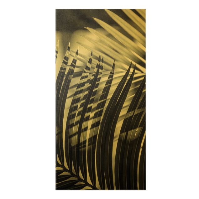 Wandbilder Blumen Schattenspiel auf Palmenwedel