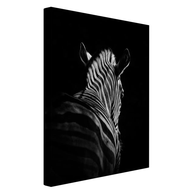 schwarz-weiß Bilder auf Leinwand Dunkle Zebra Silhouette