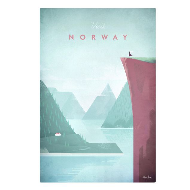 Skyline Leinwand Reiseposter - Norwegen