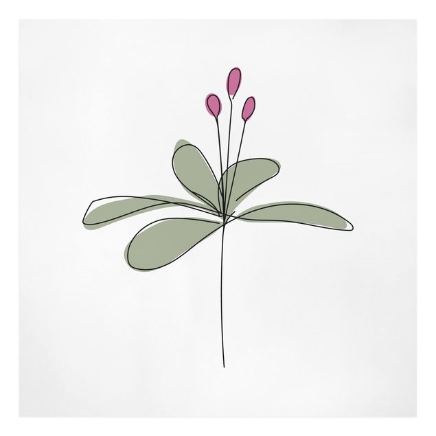 Wandbilder Floral Seerose Line Art