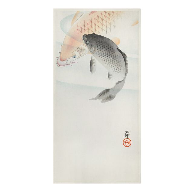 Tierbilder Leinwand Vintage Illustration Asiatische Fische I