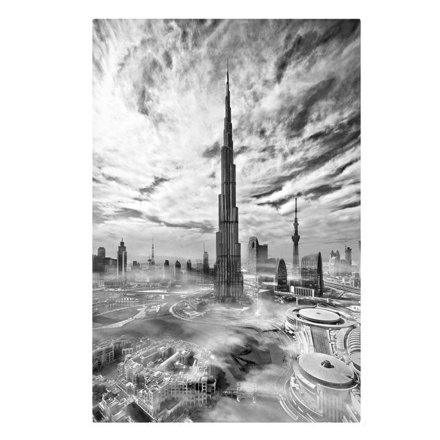 schwarz-weiß Bilder auf Leinwand Dubai Super Skyline