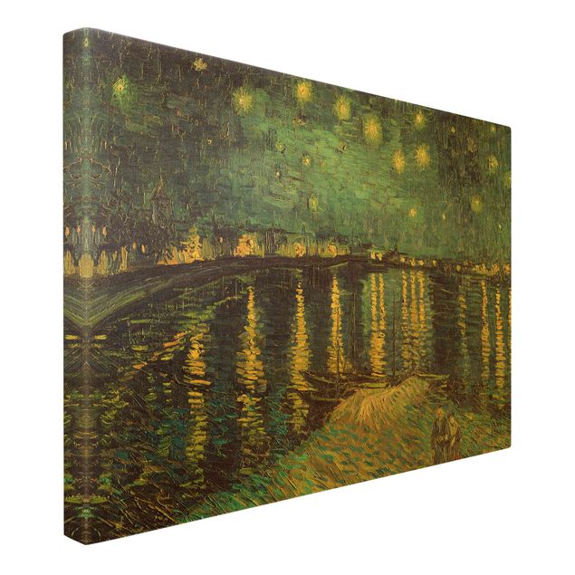 Leinwandbilder Städte Vincent van Gogh - Sternennacht über der Rhône