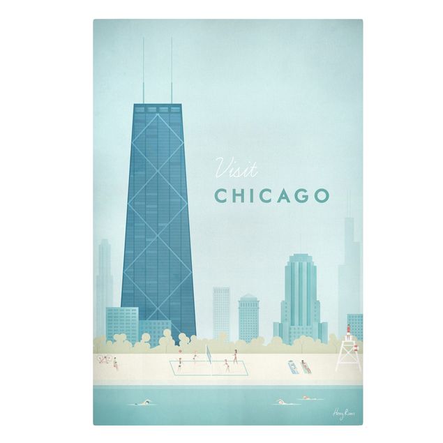 Wandbilder Blau Reiseposter - Chicago