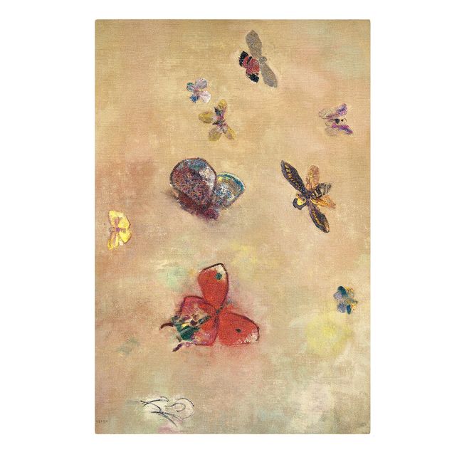 Kunstdrucke auf Leinwand Odilon Redon - Bunte Schmetterlinge