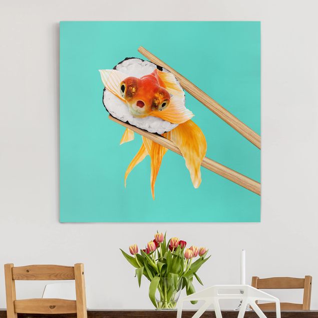 Leinwand Fisch Sushi mit Goldfisch