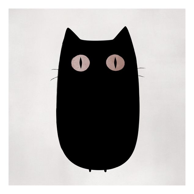 schwarz-weiß Bilder auf Leinwand Schwarze Katze Illustration