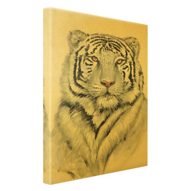 Wandbilder Tiere Portrait Weißer Tiger II
