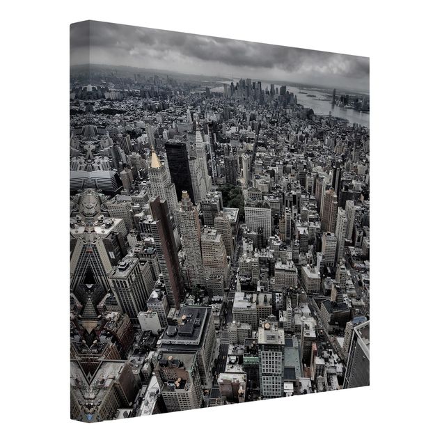 Leinwandbilder schwarz-weiß Blick über Manhattan